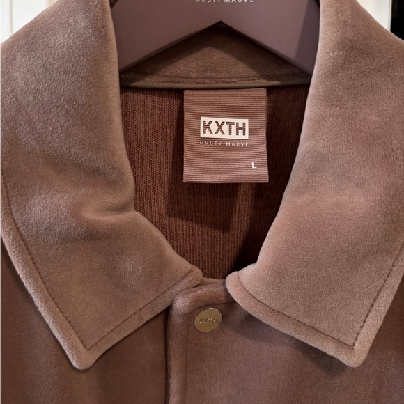 KITH velour coaches jacket in dusty mauve - Picture 3 of 8